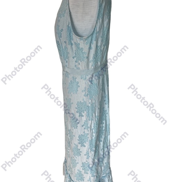 Francesca's MIAMI Light Blue Lace Sleeveless Midi Dress - Picture 7 of 10